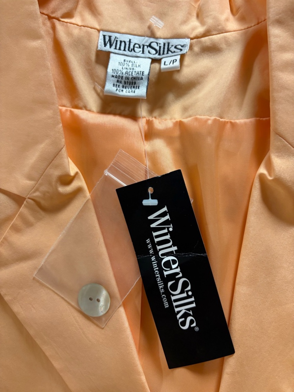 WINTER SILKS Peach Blazer Size L NWT - Picture 4 of 6
